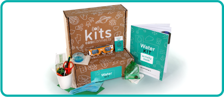 COSI water kit with workbook and items for experiments